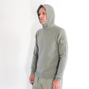 Cp Company Hooded Knit SIlver Sage Metropolis Series
