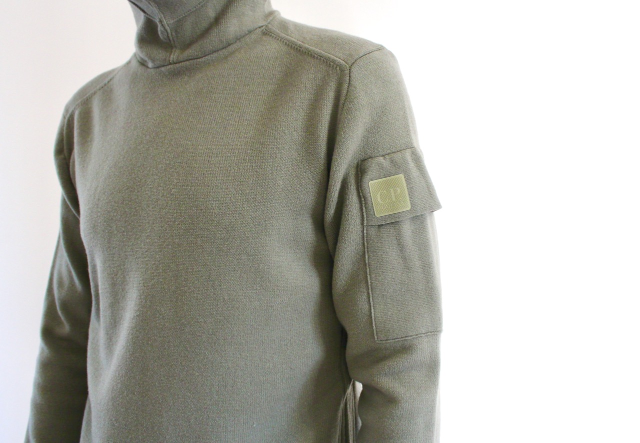 Cp Company Hooded Knit SIlver Sage Metropolis Series