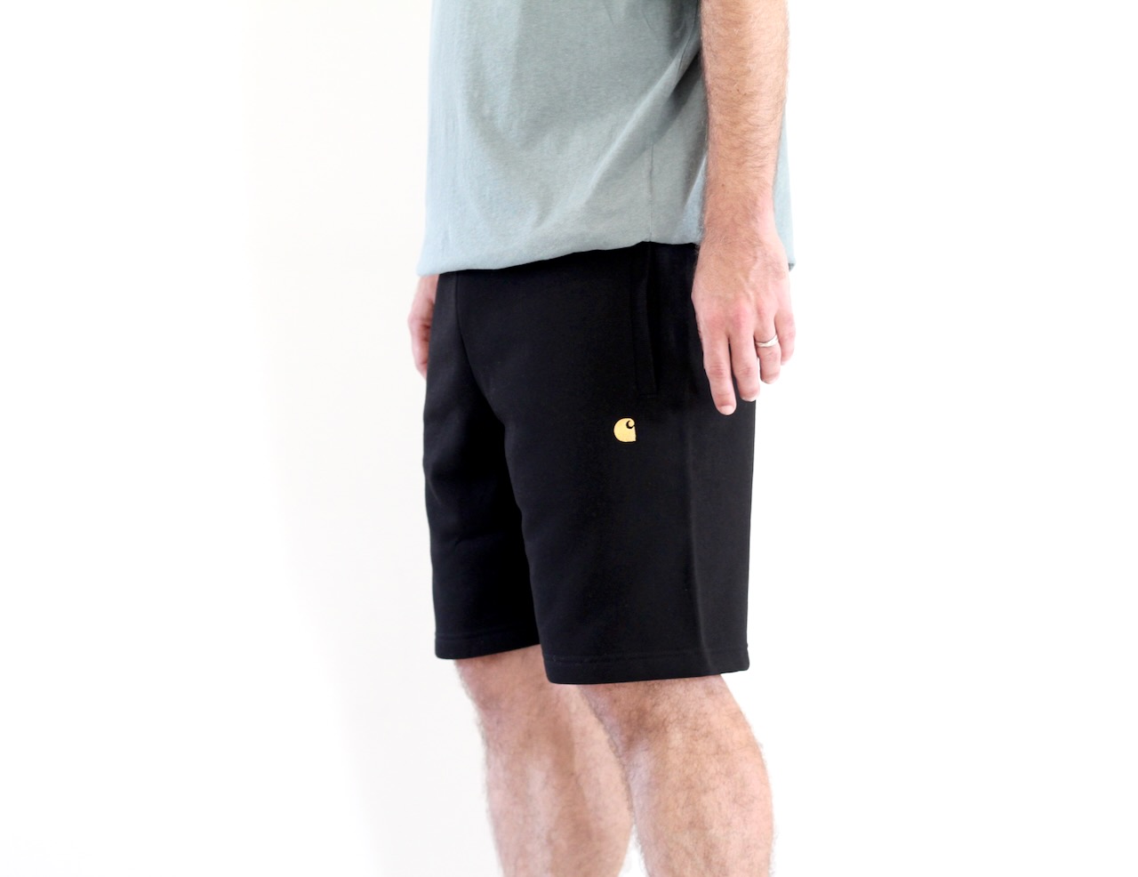 Carhartt Wip Chase Sweat Short Black Gold