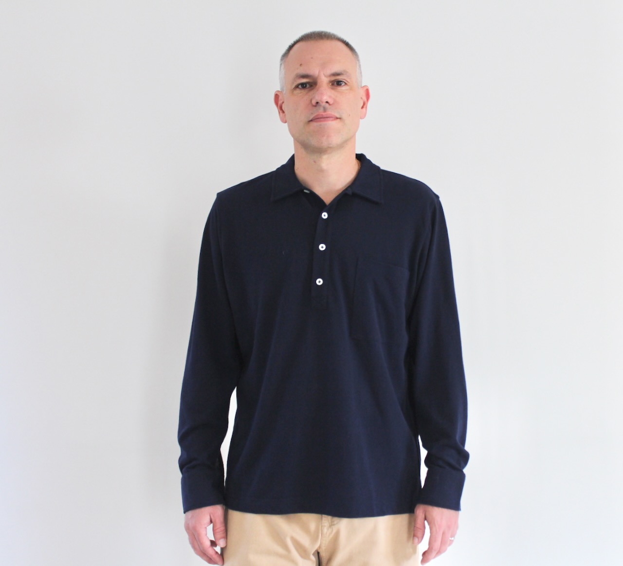 Universal Works Pullover LS Shirt Navy