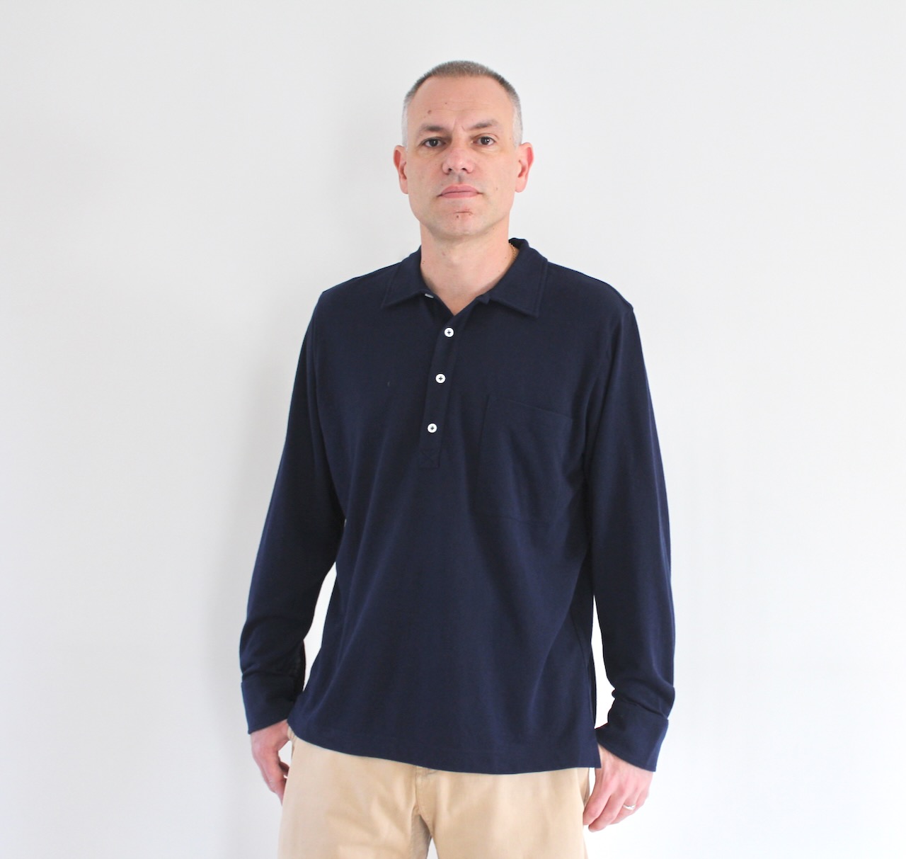 Universal Works Pullover LS Shirt Navy