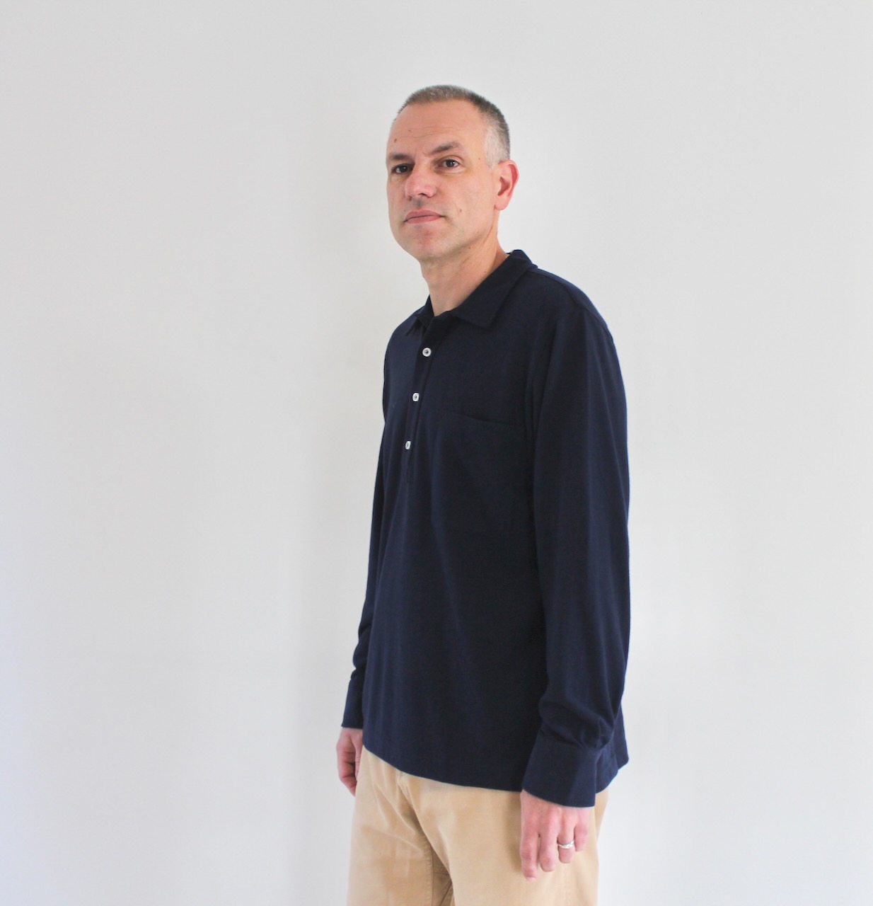 Universal Works Pullover LS Shirt Navy