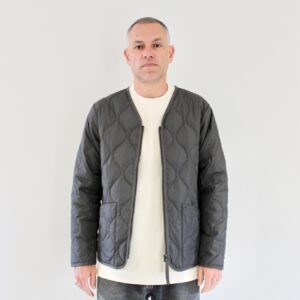 Taion Military Zip V Neck Charcoal