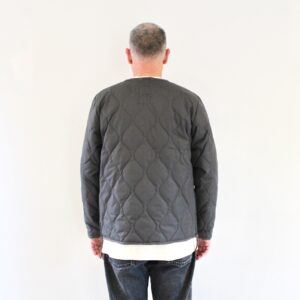 Taion Military Zip V Neck Charcoal