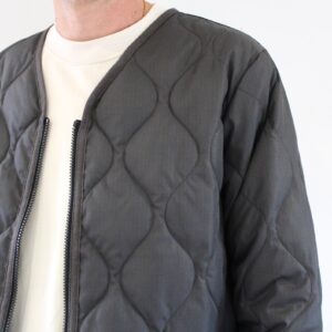 Taion Military Zip V Neck Charcoal