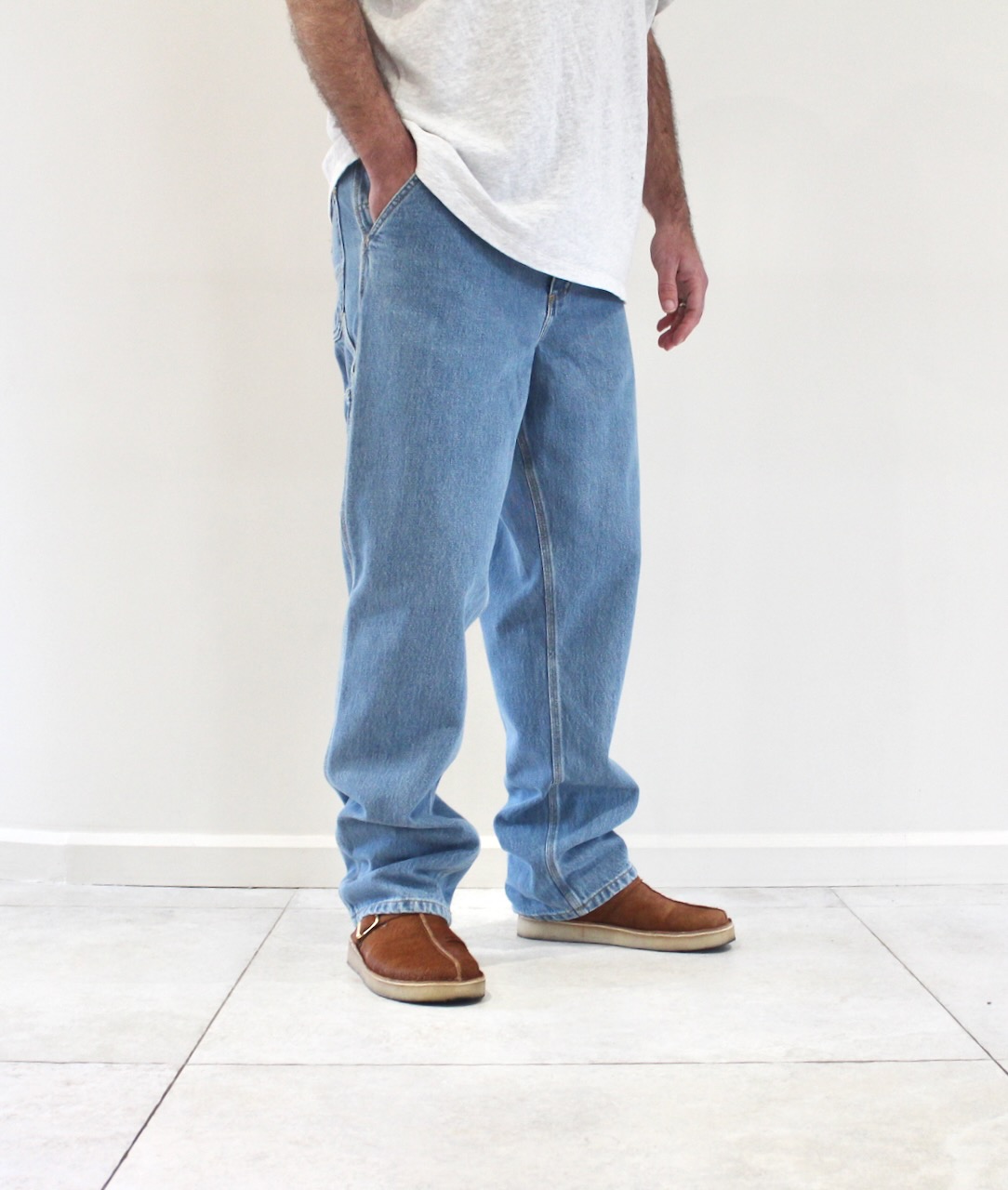 Carhartt Wip Single Knee Pant Blue Stone Bleached