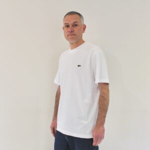 Lacoste Tee Shirt Col Rond Blanc