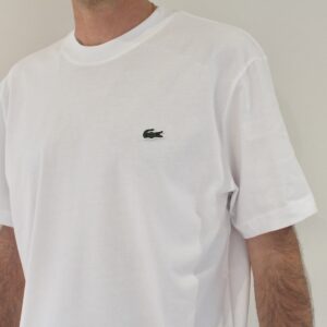 Lacoste Tee Shirt Col Rond Blanc