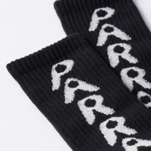 By Parra Hole Logo Crew Socks Black