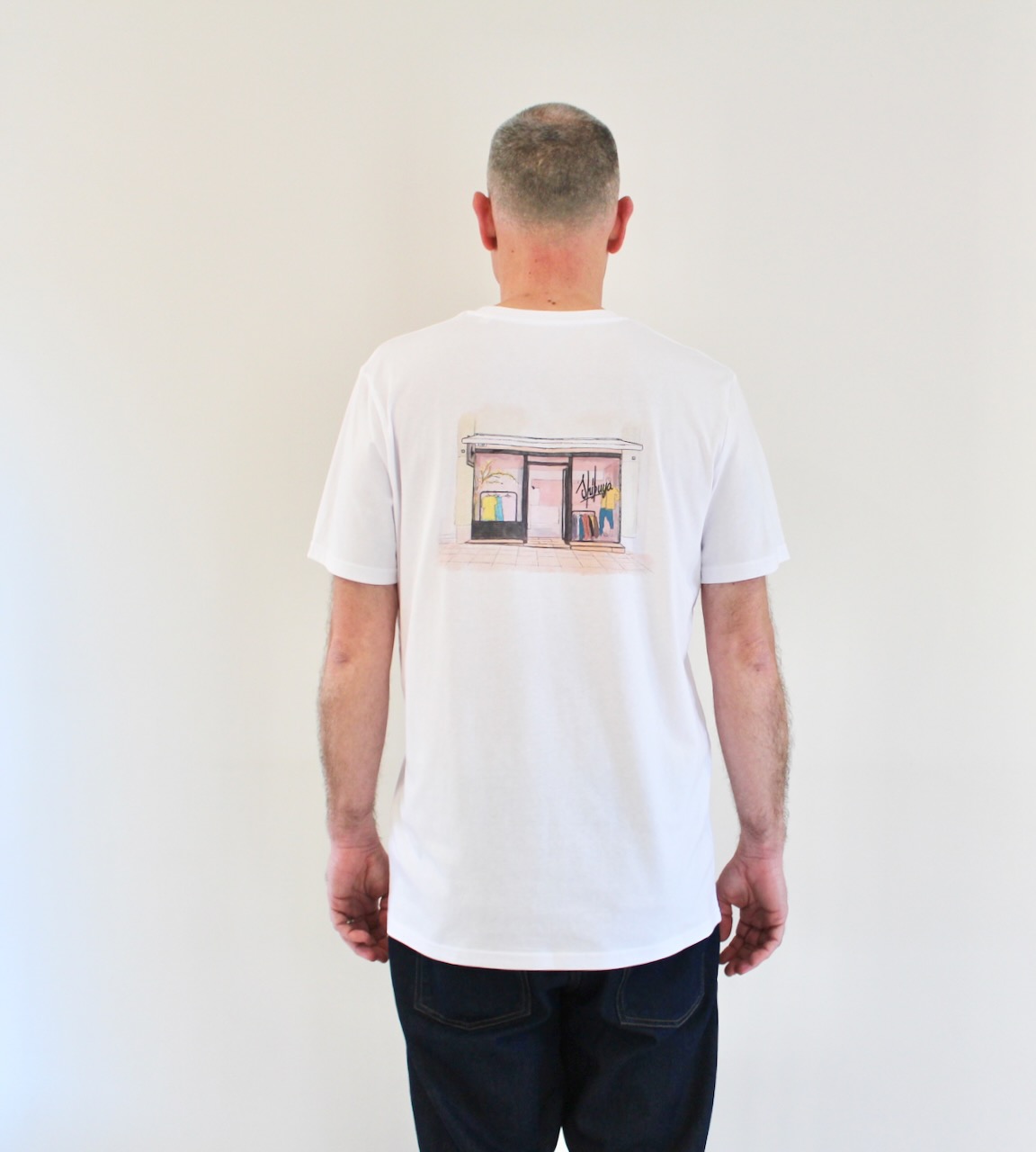 Shibuya Tee Watercolor Snap White