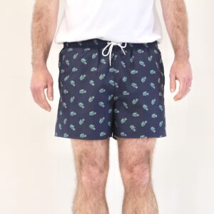 Lacoste Short de bain Crocodile All Over Bleu Marine