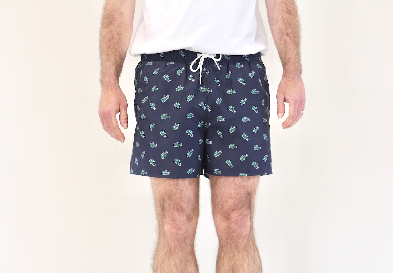 Lacoste Short de bain Crocodile All Over Bleu Marine