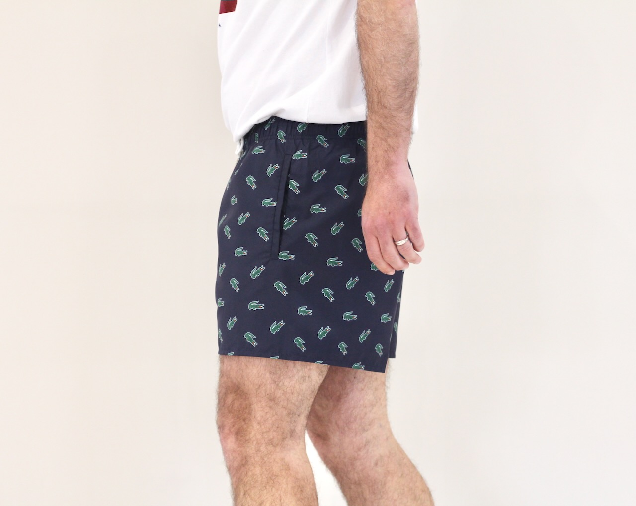 Lacoste Short de bain Crocodile All Over Bleu Marine