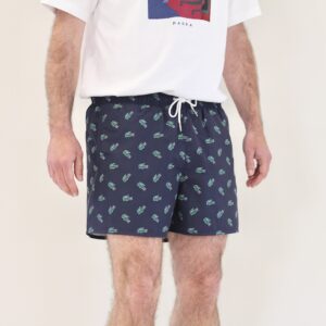 Lacoste Short de bain Crocodile All Over Bleu Marine