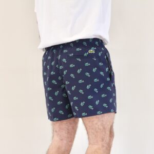Lacoste Short de bain Crocodile All Over Bleu Marine
