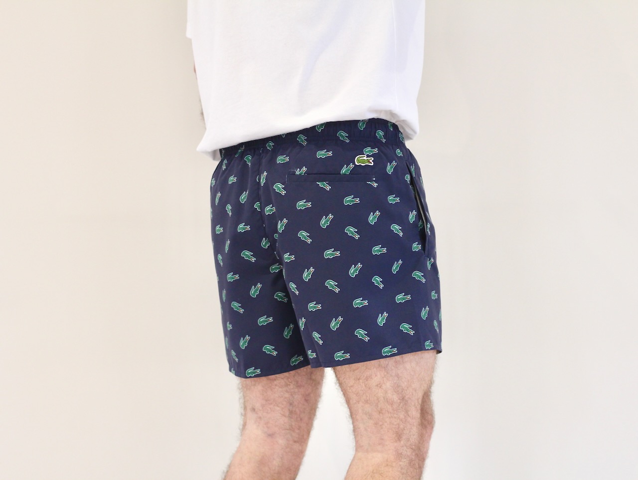 Lacoste Short de bain Crocodile All Over Bleu Marine