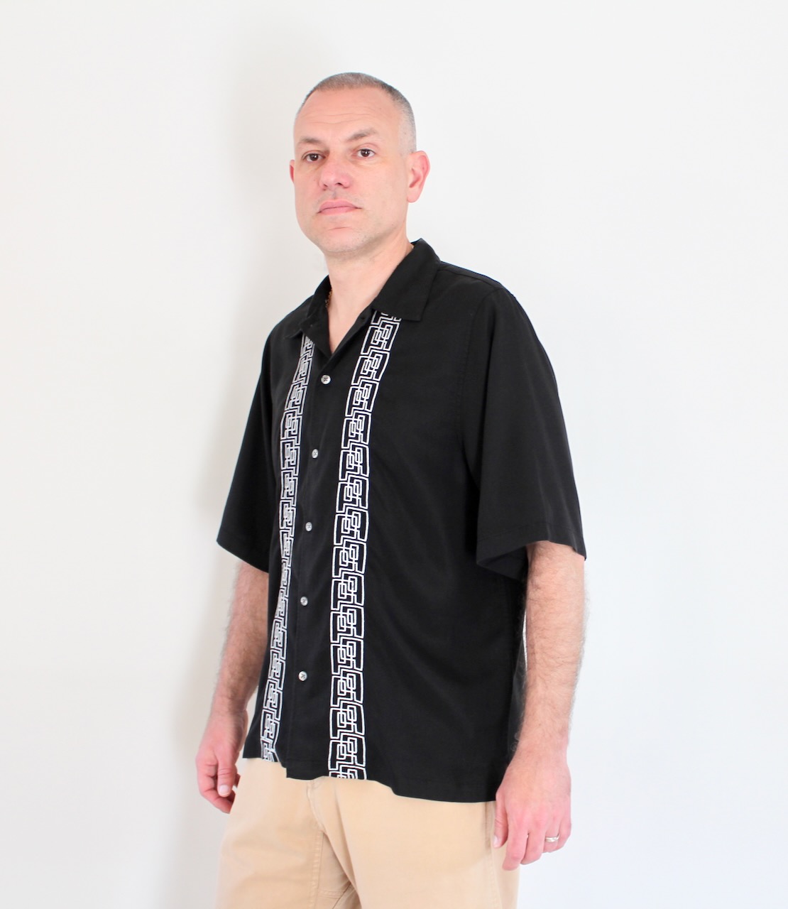 Polar Bowling Shirt Double P Black
