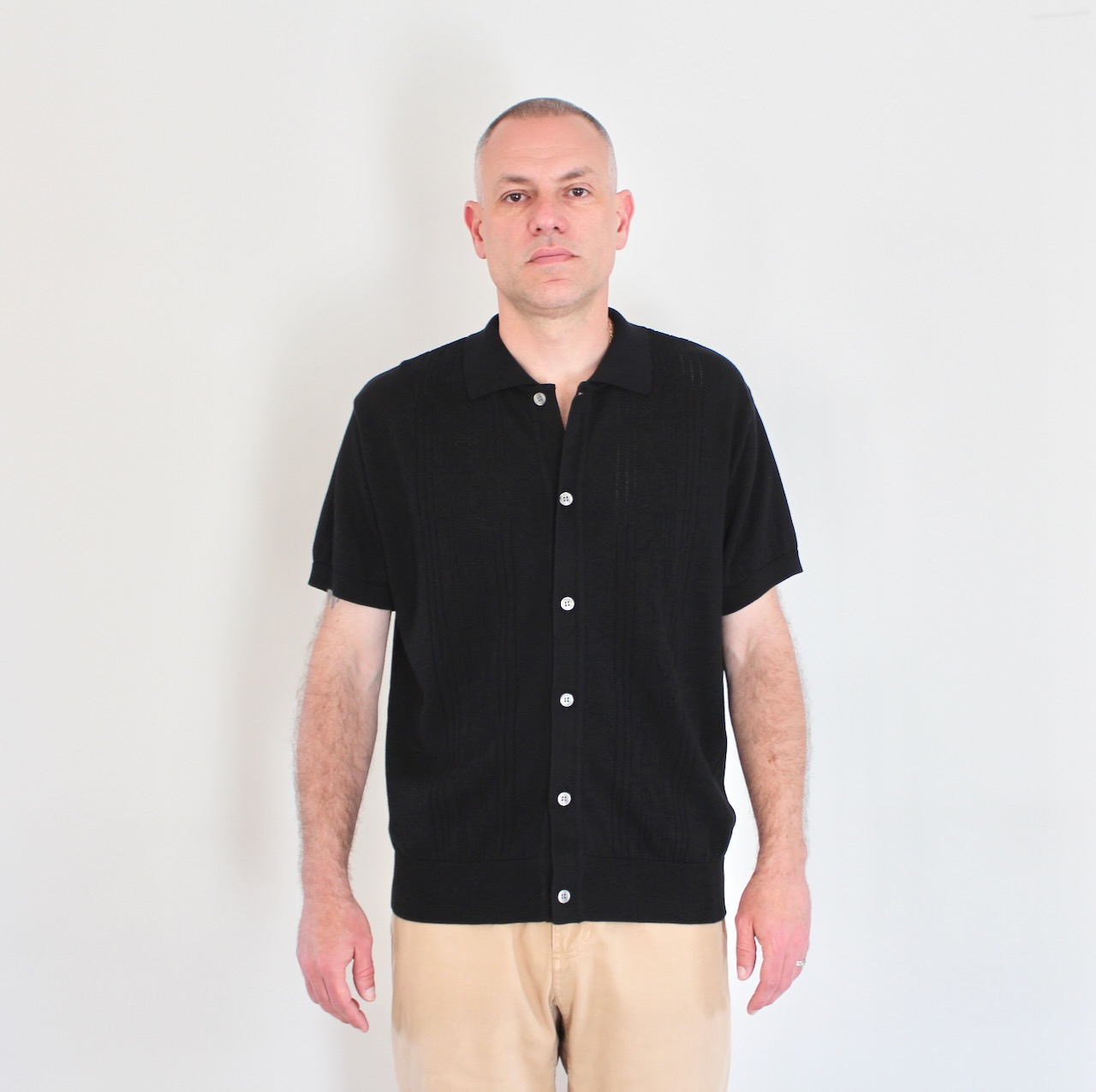 Polar Miles SS Cardigan Double P Noir