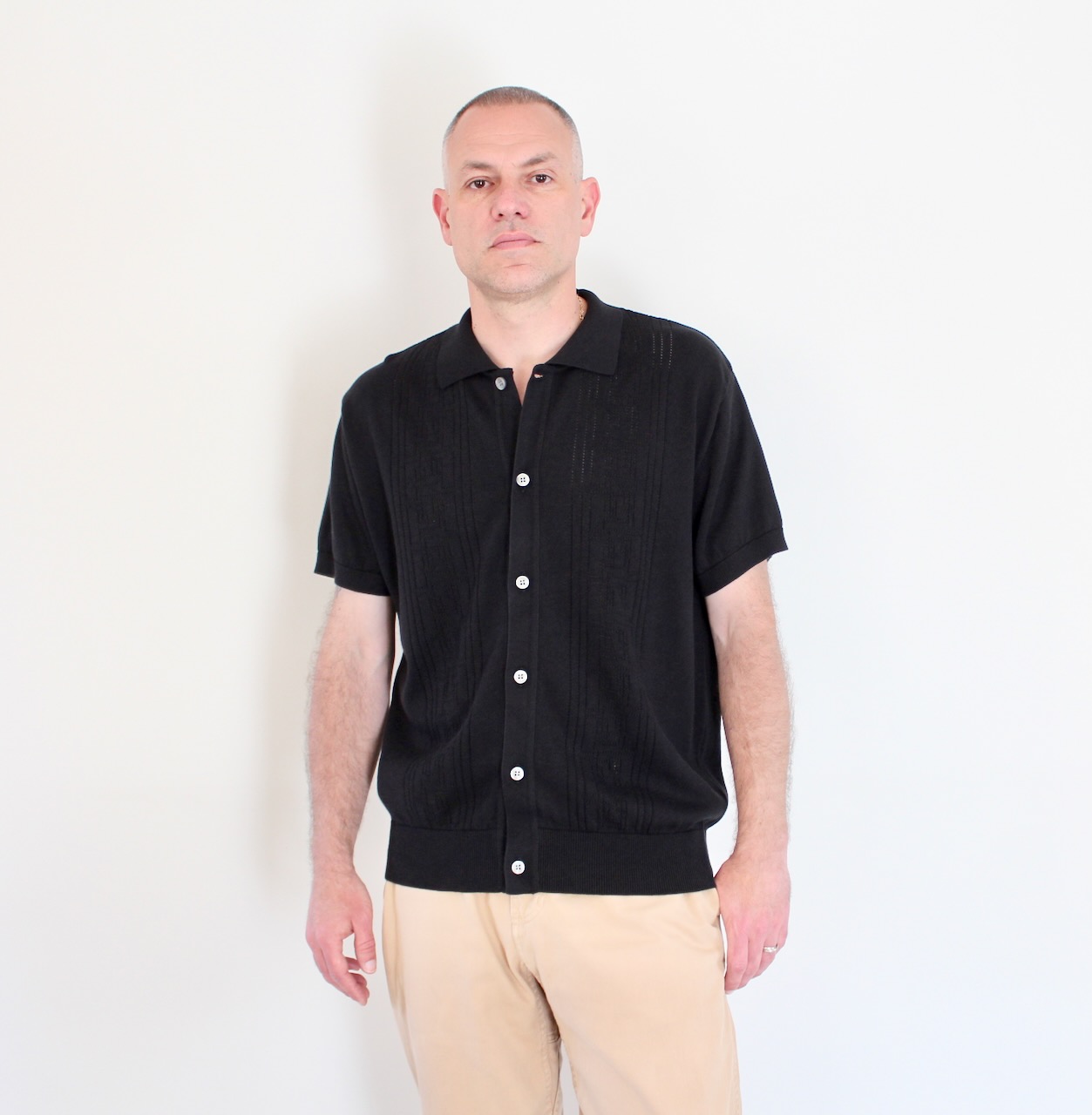 Polar Miles SS Cardigan Double P Noir