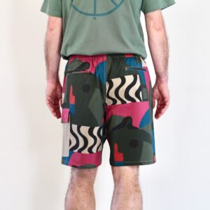 By Parra Distorted Camo Shorts Pink