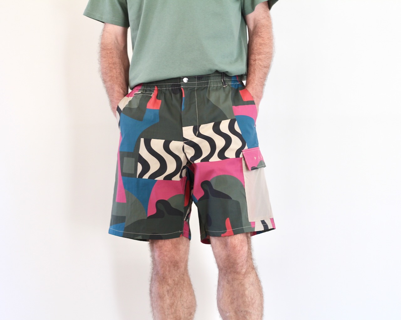 By Parra Distorted Camo Shorts Pink