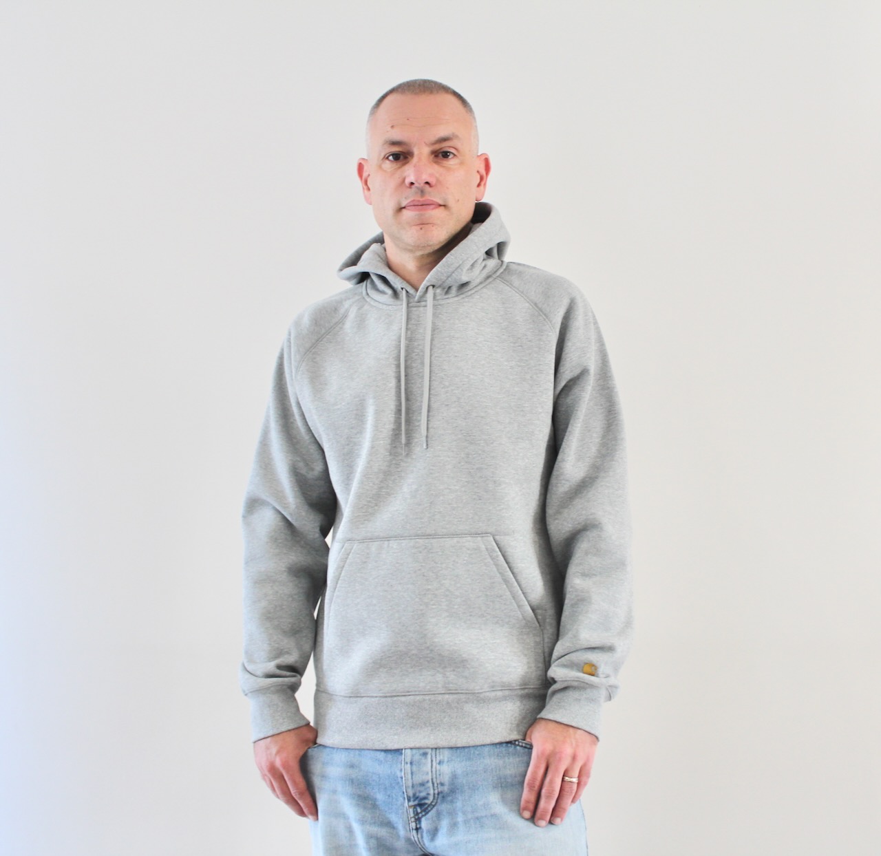 Carhartt Wip Hooded Chase Sweat Grey Heather