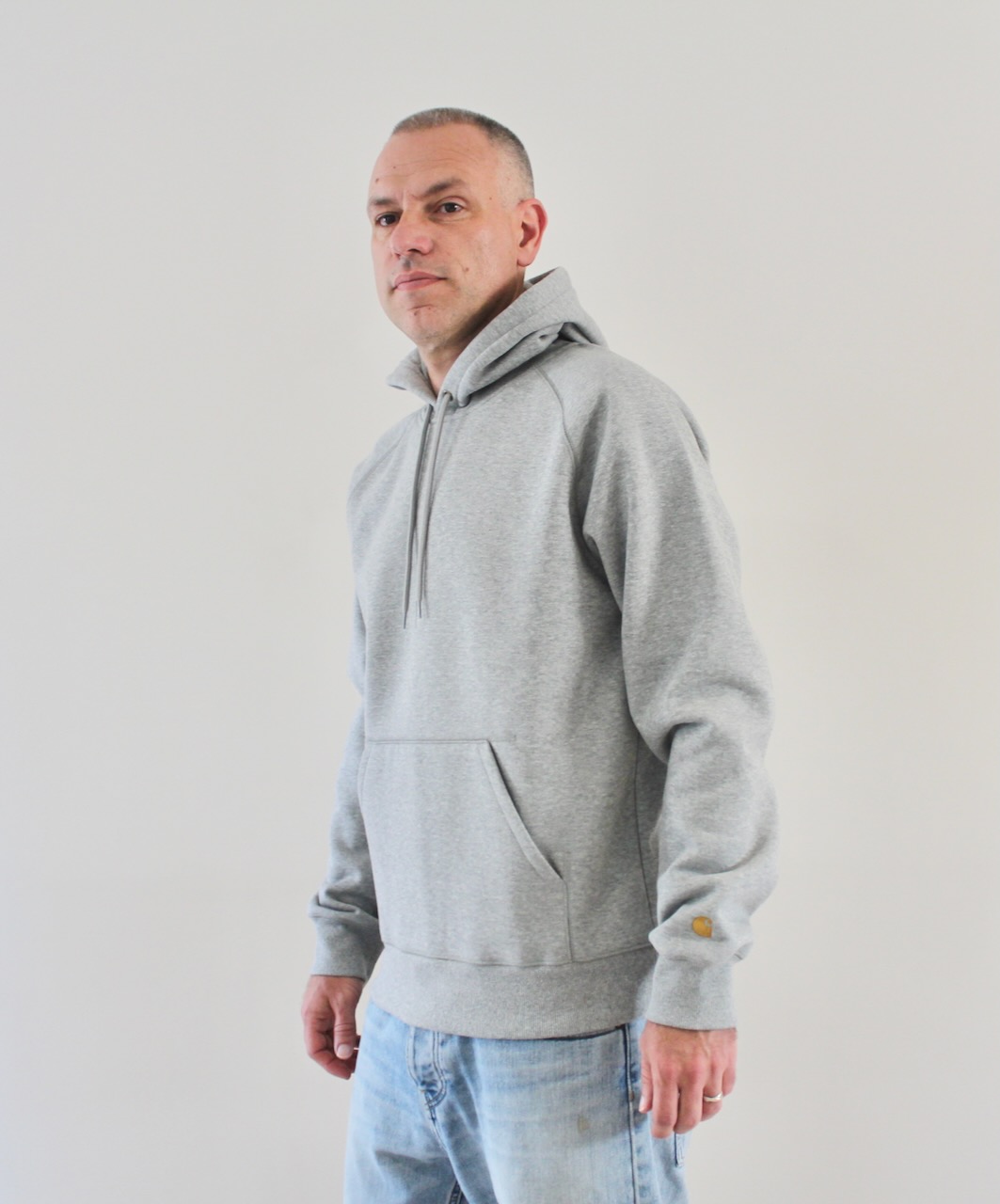 Carhartt Wip Hooded Chase Sweat Grey Heather