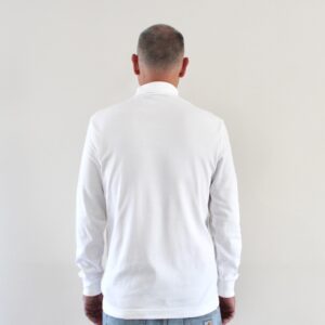 Lacoste T-shirt Col Roule Manches Longues Blanc