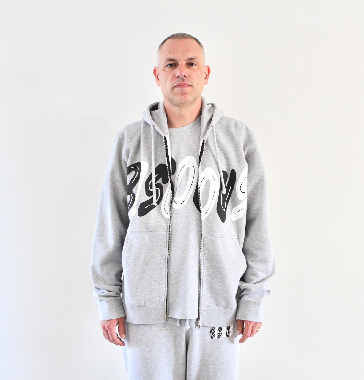 Bisous Hoodie Zipper Past Sport Grey
