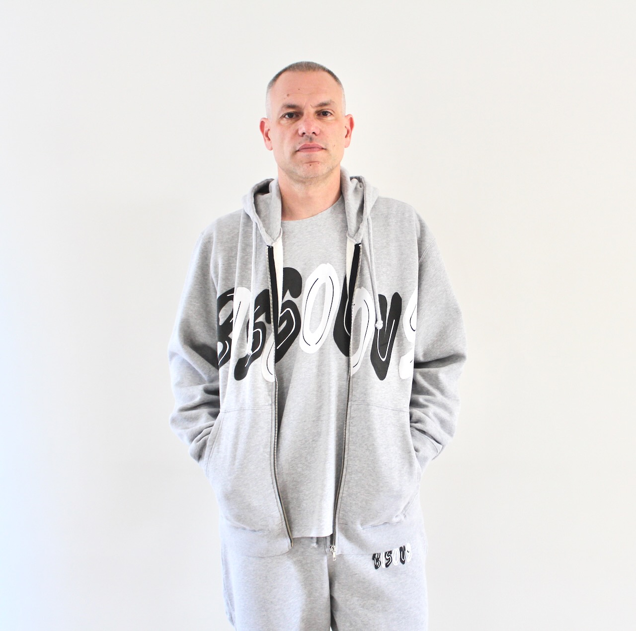 Bisous Hoodie Zipper Past Sport Grey