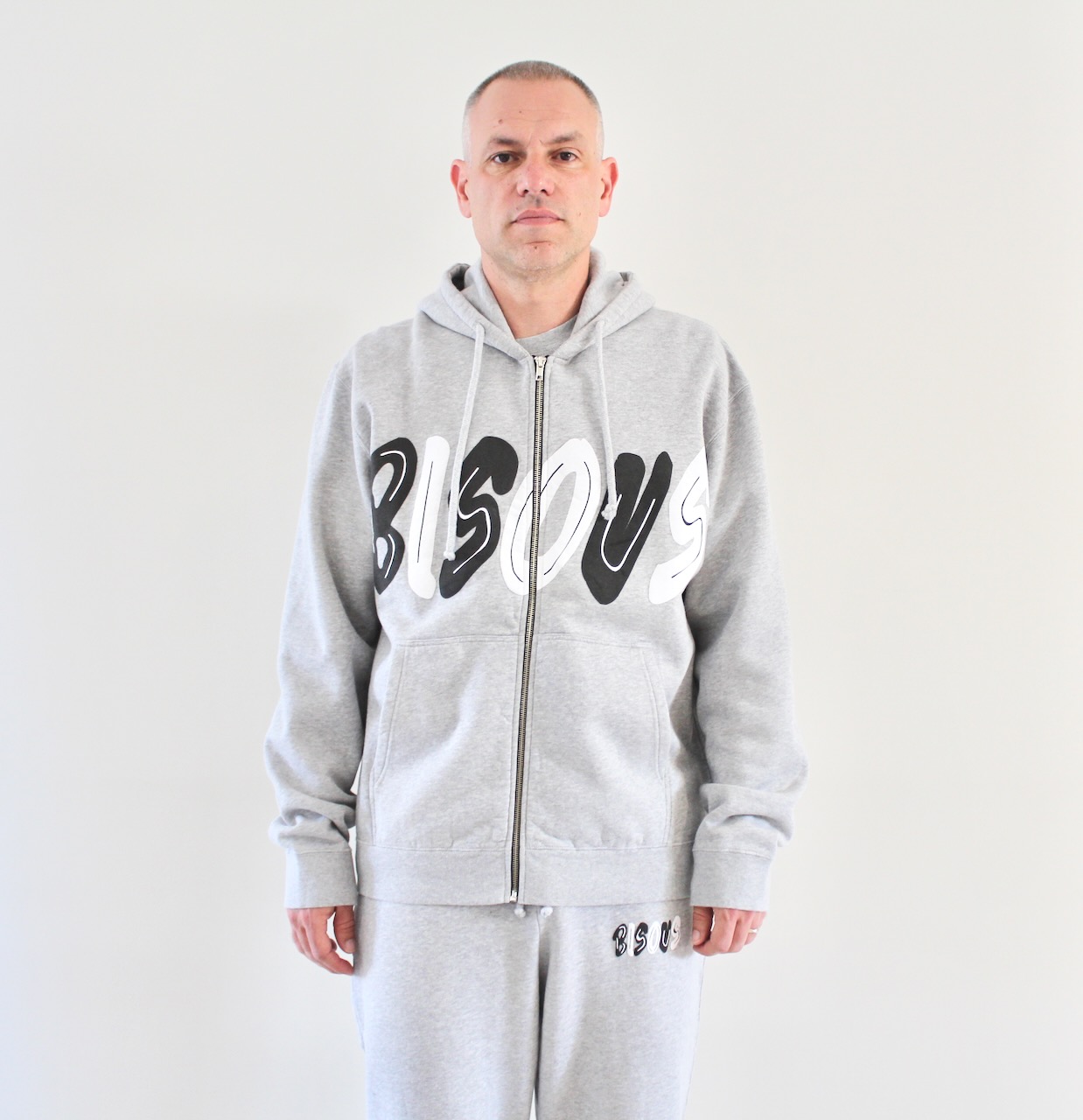 Bisous Hoodie Zipper Past Sport Grey