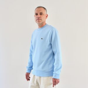 Lacoste sweat col rond bleu ciel
