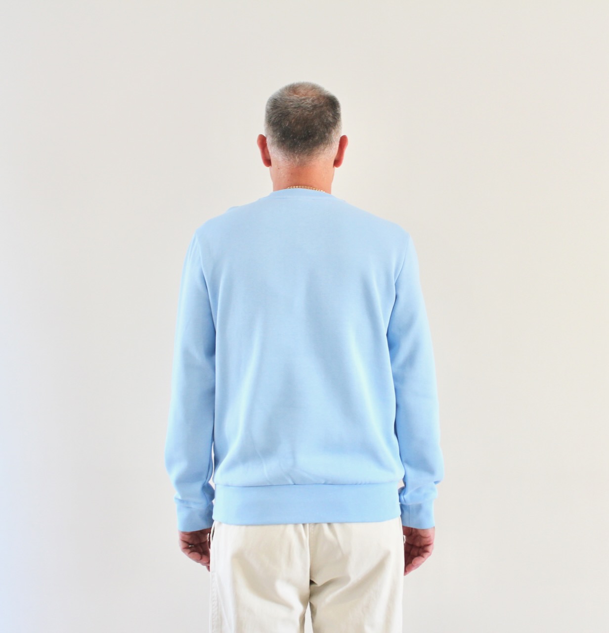 Lacoste sweat col rond bleu ciel