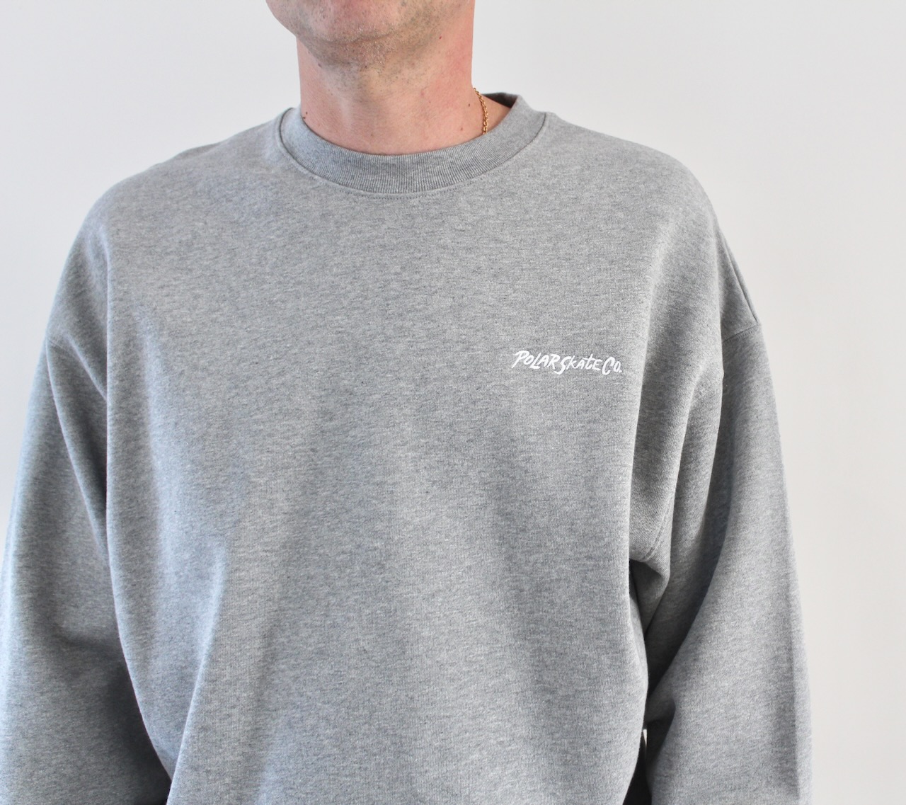 Polar Dave Crewneck Surf Logo Heather Grey