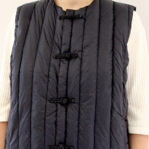 Taïon Reversible China Button Inner Down Vest Black