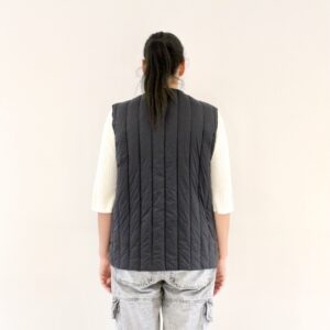 Taïon Reversible China Button Inner Down Vest Black