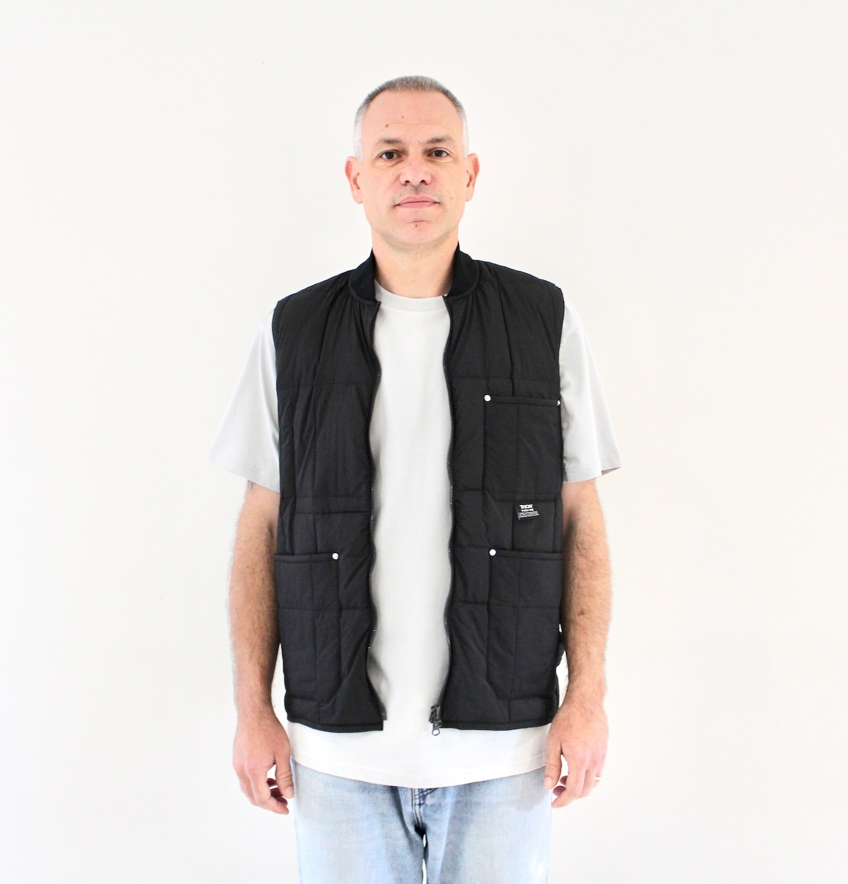 Taïon Work W-Zip Lib Down Vest Black
