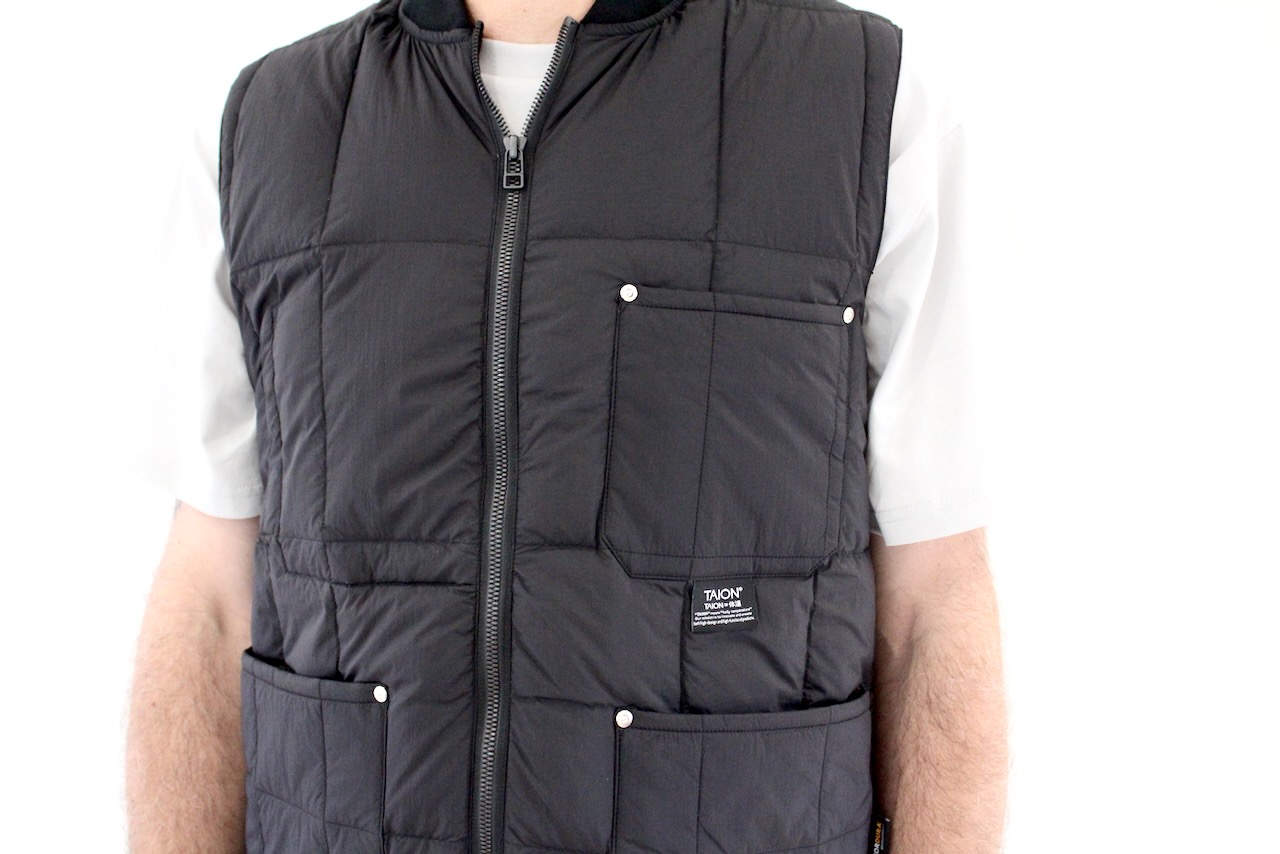 Taïon Work W-Zip Lib Down Vest Black