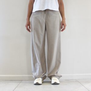 Lacoste Pantalon Large Flanelle Fluide Beige
