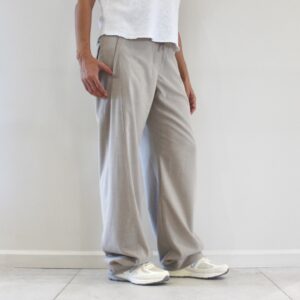 Lacoste Pantalon Large Flanelle Fluide Beige