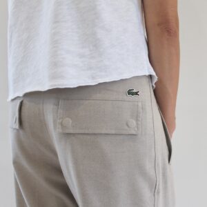 Lacoste Pantalon Large Flanelle Fluide Beige