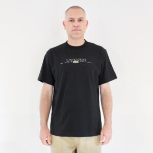 Lacoste Tee shirt brodé made in France Noir