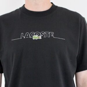 Lacoste Tee shirt brodé made in France Noir
