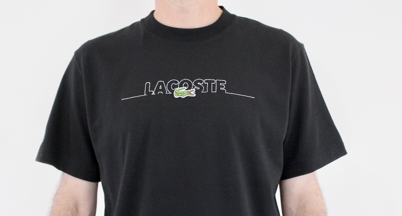 Lacoste Tee shirt brodé made in France Noir