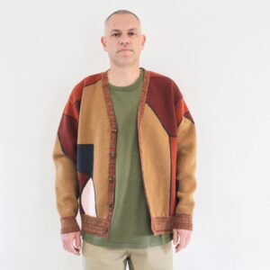 By Parra Your Stupid shed knitted cardigan brown