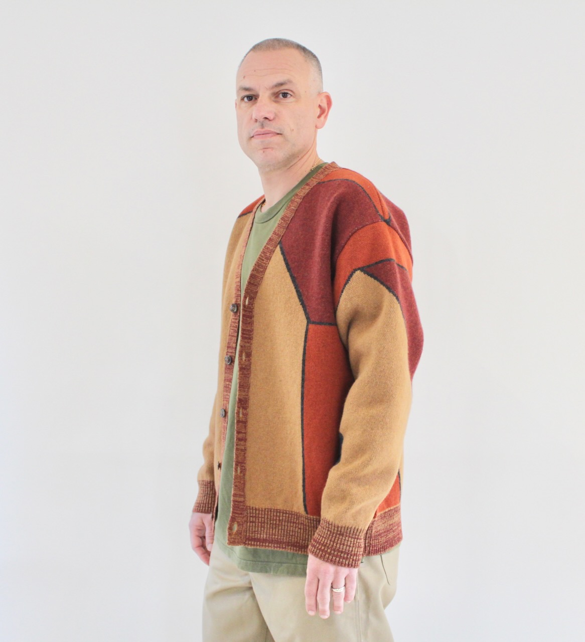 By Parra Your Stupid shed knitted cardigan brown