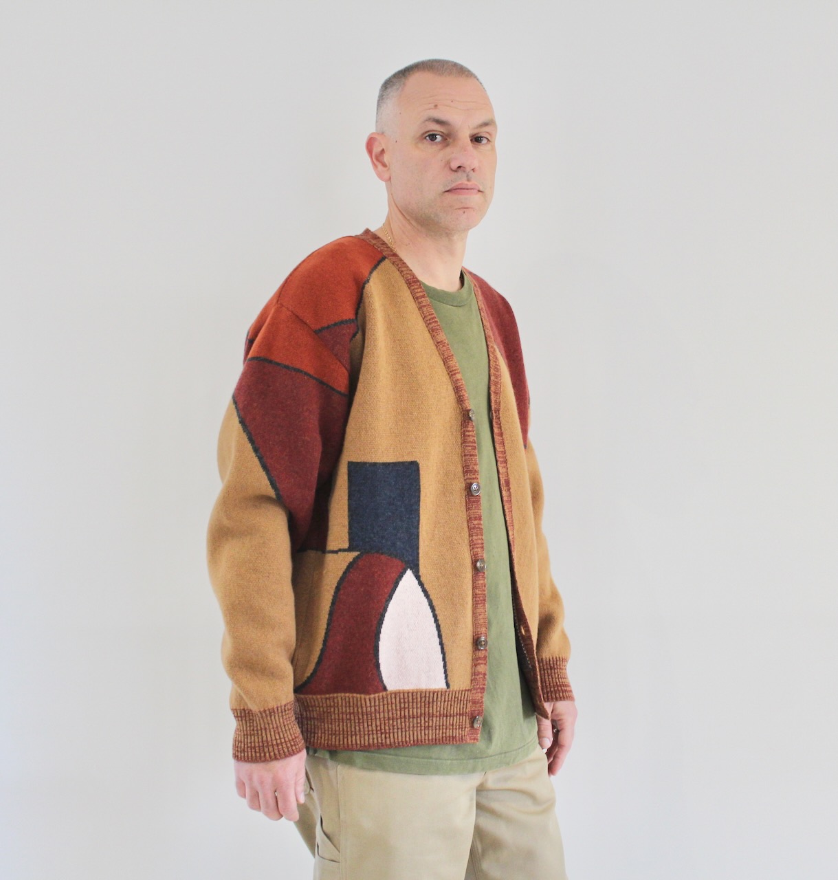 By Parra Your Stupid shed knitted cardigan brown