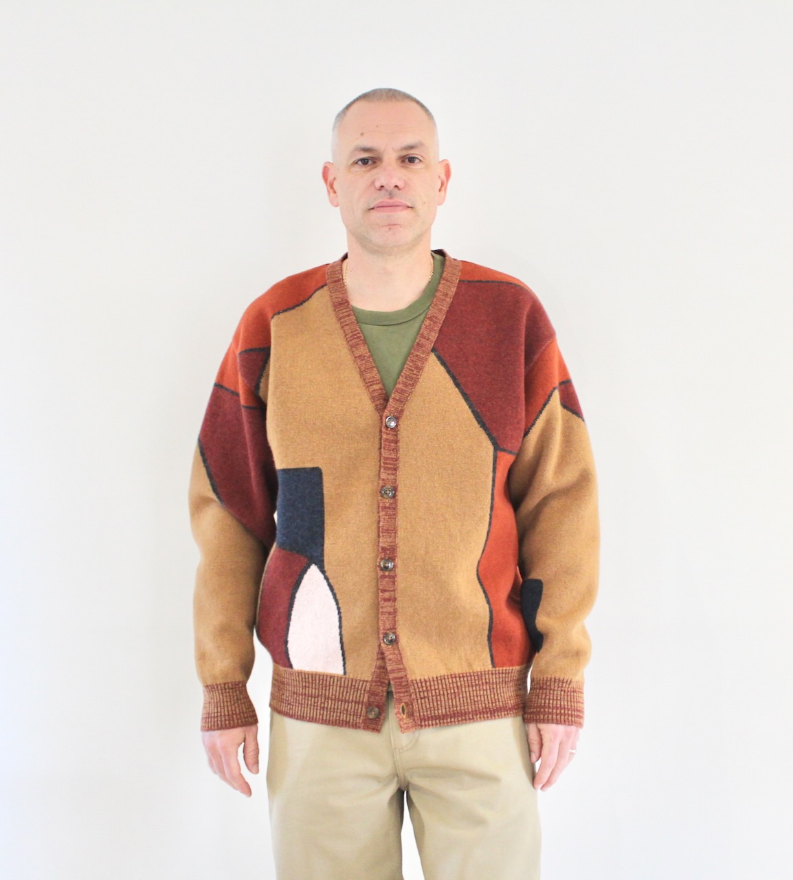 By Parra Your Stupid shed knitted cardigan brown