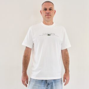 Lacoste Tee shirt brodé made in France Blanc