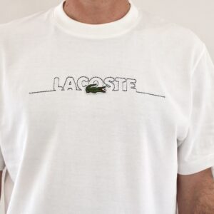 Lacoste Tee shirt brodé made in France Blanc